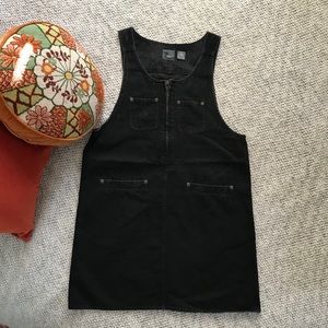 Vintage 90s Black Denim Jumper Dress